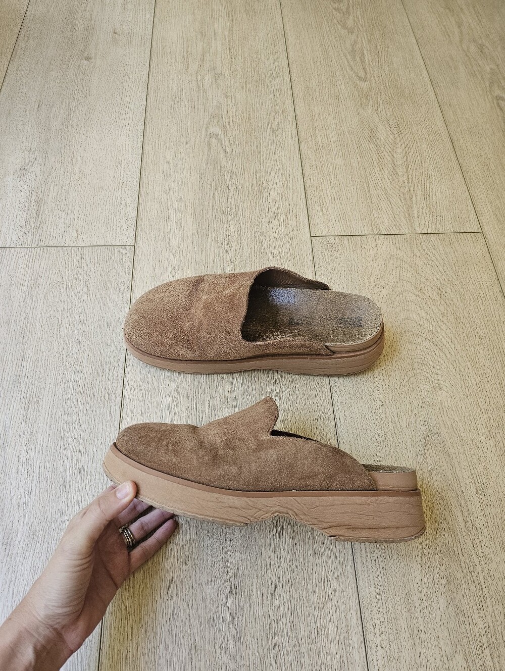 REEF Vista Skye Walnut Suede Platform Clog US 10 - Picture 5 of 11